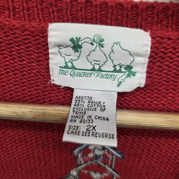 Quacker Factory Women 2XL Cardigan Sweater Christmas Holiday Knit Vintage - Picture 6 of 10
